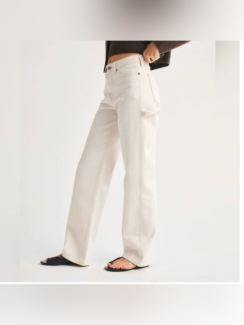 NWT Abercrombie & Fitch The 90s Straight Ultra High Rise Carpenter Jeans Size 32